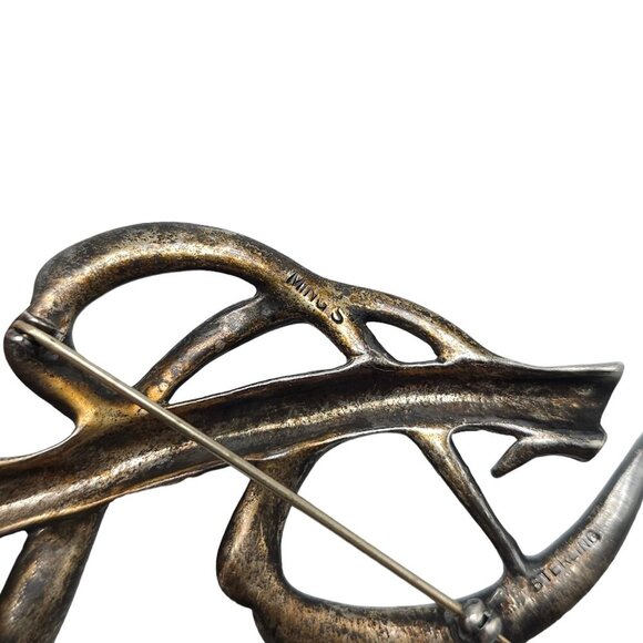 Ming's Hawaiian Hawaii Sugar Cane Brooch Pin Sterling Silver Vintage 22+grams - Picture 5 of 8